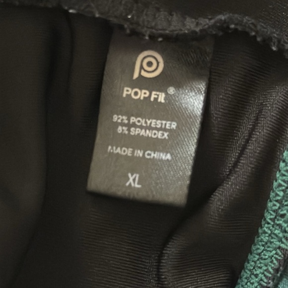 Popfit Black & Teal Sports Bra, XL - Picture 3 of 3